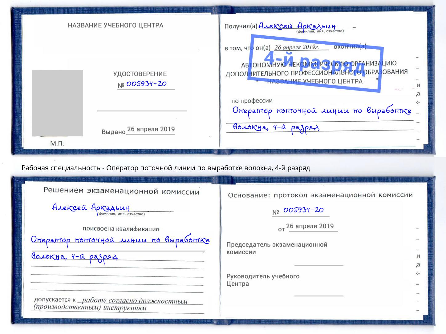 корочка 4-й разряд Оператор поточной линии по выработке волокна Камышин